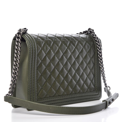 Chanel Calfskin Quilted Large Boy Flap Green 3 of 11