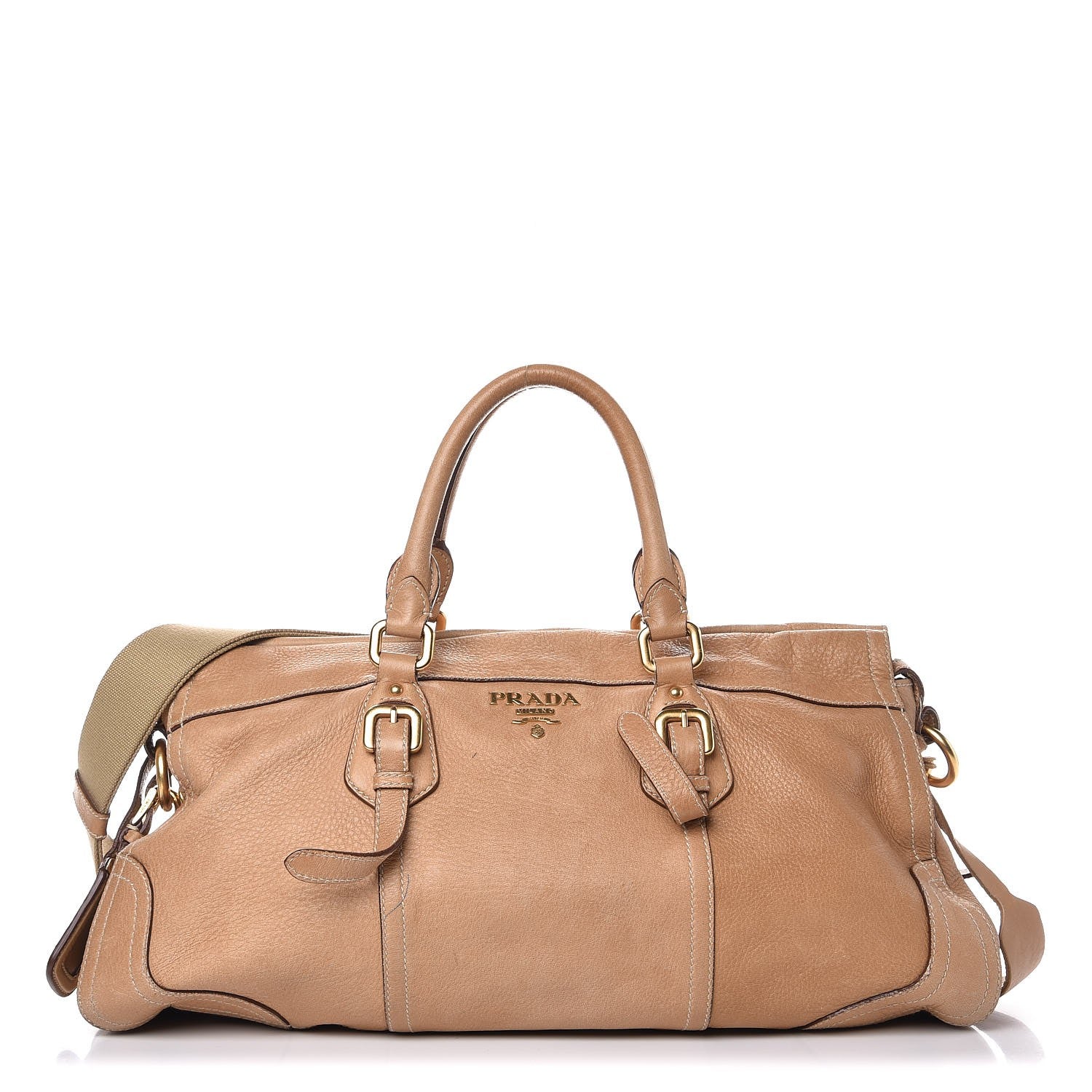 Prada Cervo Deerskin Shopping Satchel Naturale 1 of 16