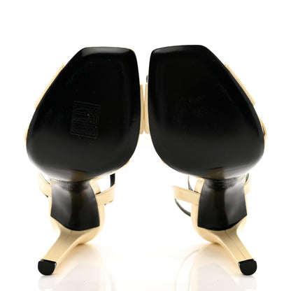 Saint Laurent Patent Amy Sandals 38 Pearl 5 of 15