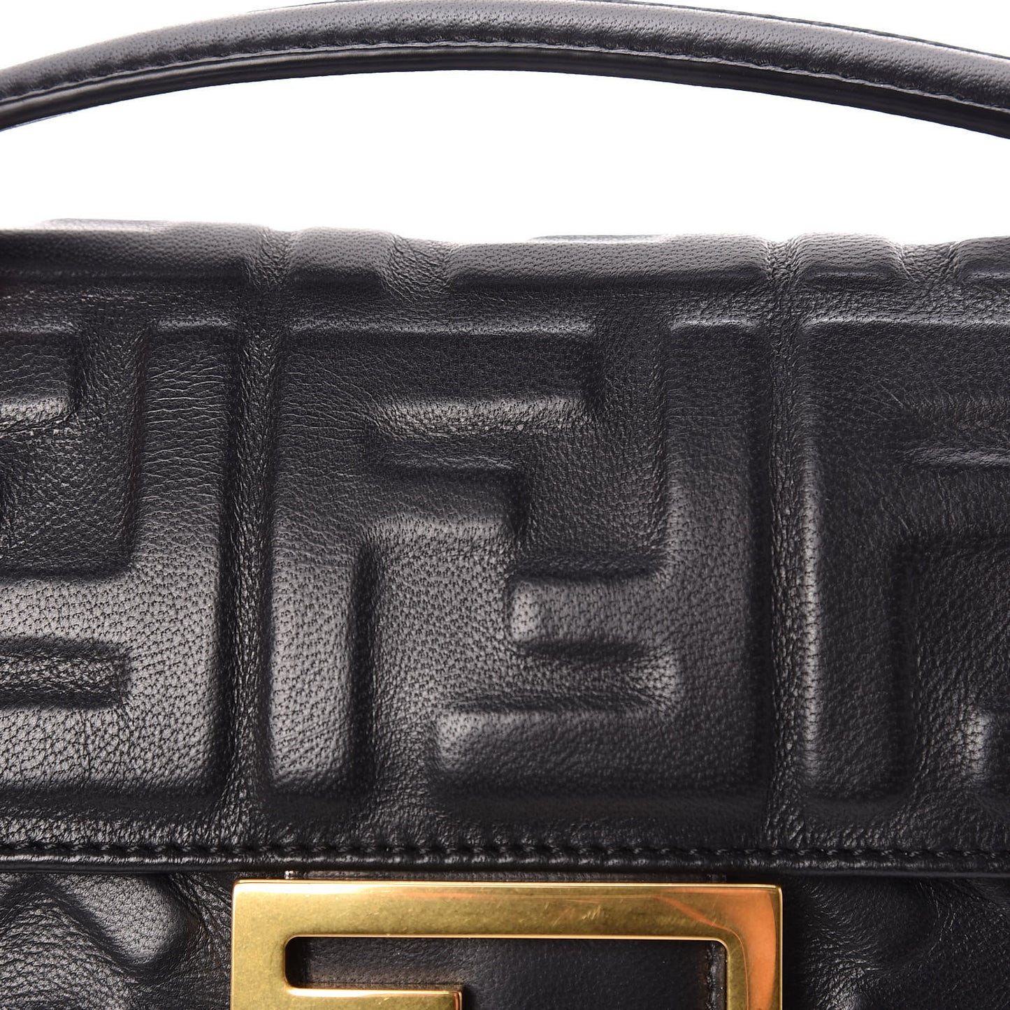 Nappa FF 1974 Embossed Mini Baguette Black