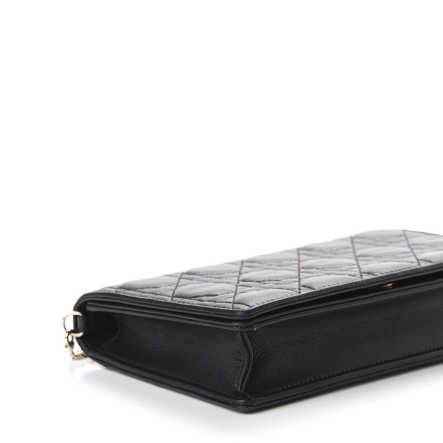 Lambskin Cannage Lady Dior Chain Wallet Black