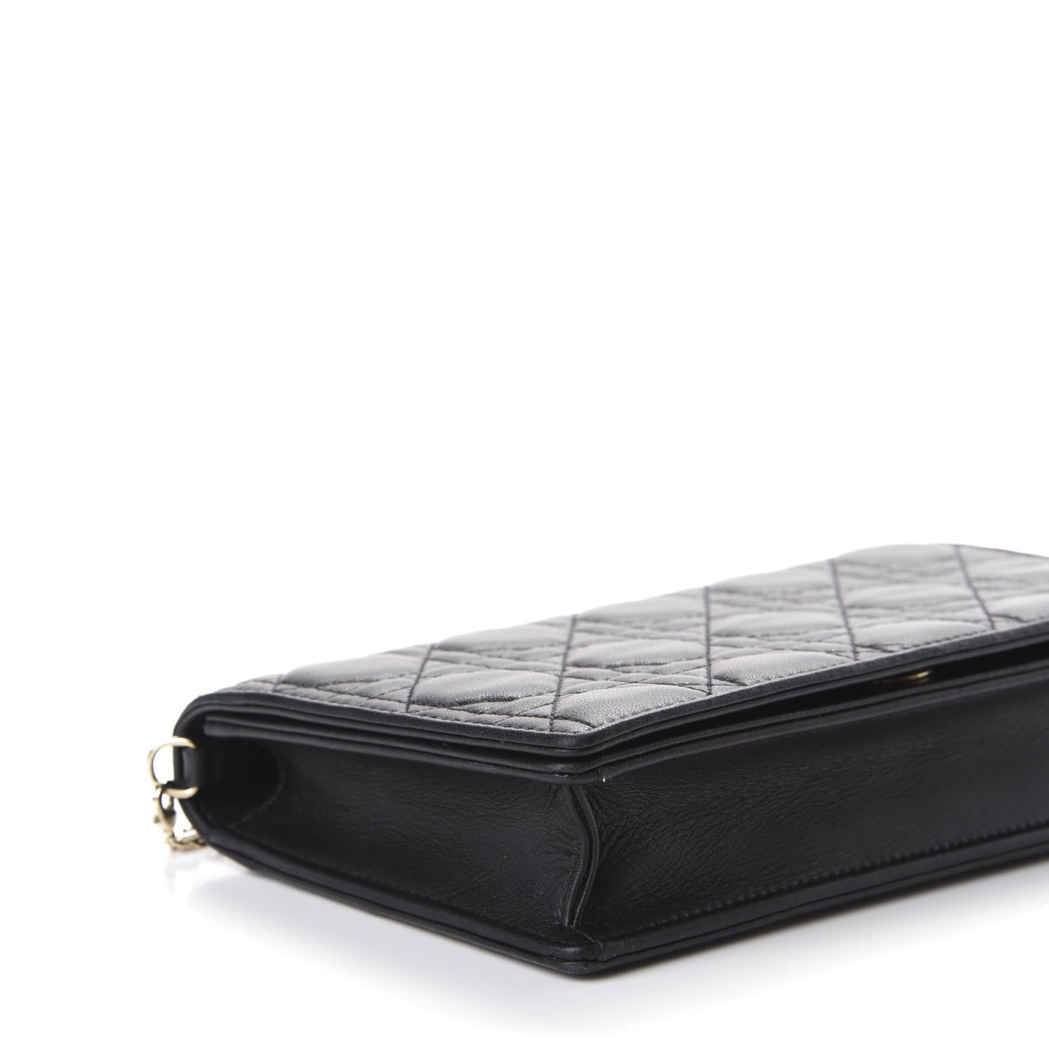 Christian Dior Lambskin Cannage Lady Dior Chain Wallet Black 7 of 13
