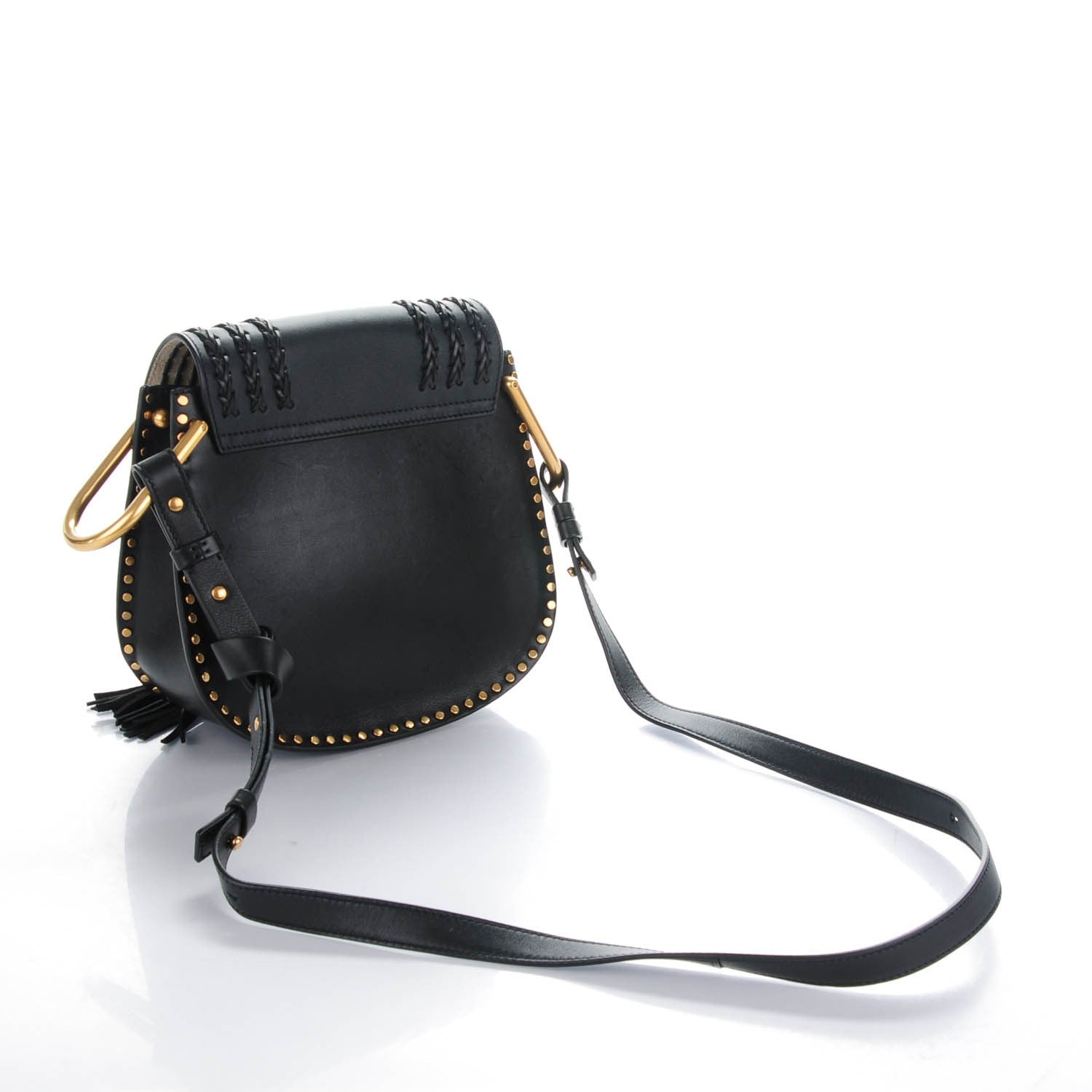 Chloe Calfskin Braided Small Hudson Shoulder Bag Black 3 of 7