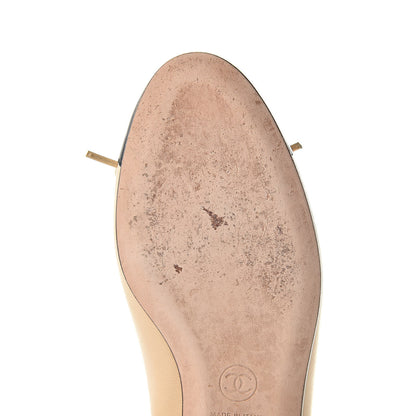 Chanel Lambskin Cap Toe CC Ballerina Flats 36 Beige Black 11 of 18
