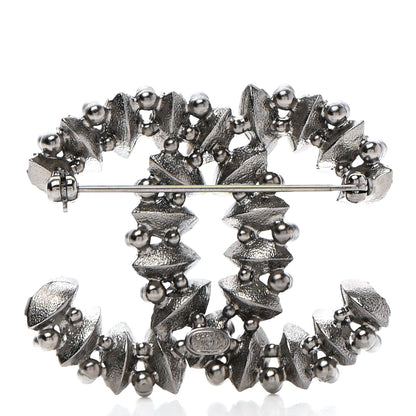 Chanel Crystal CC Brooch Silver 3 of 5