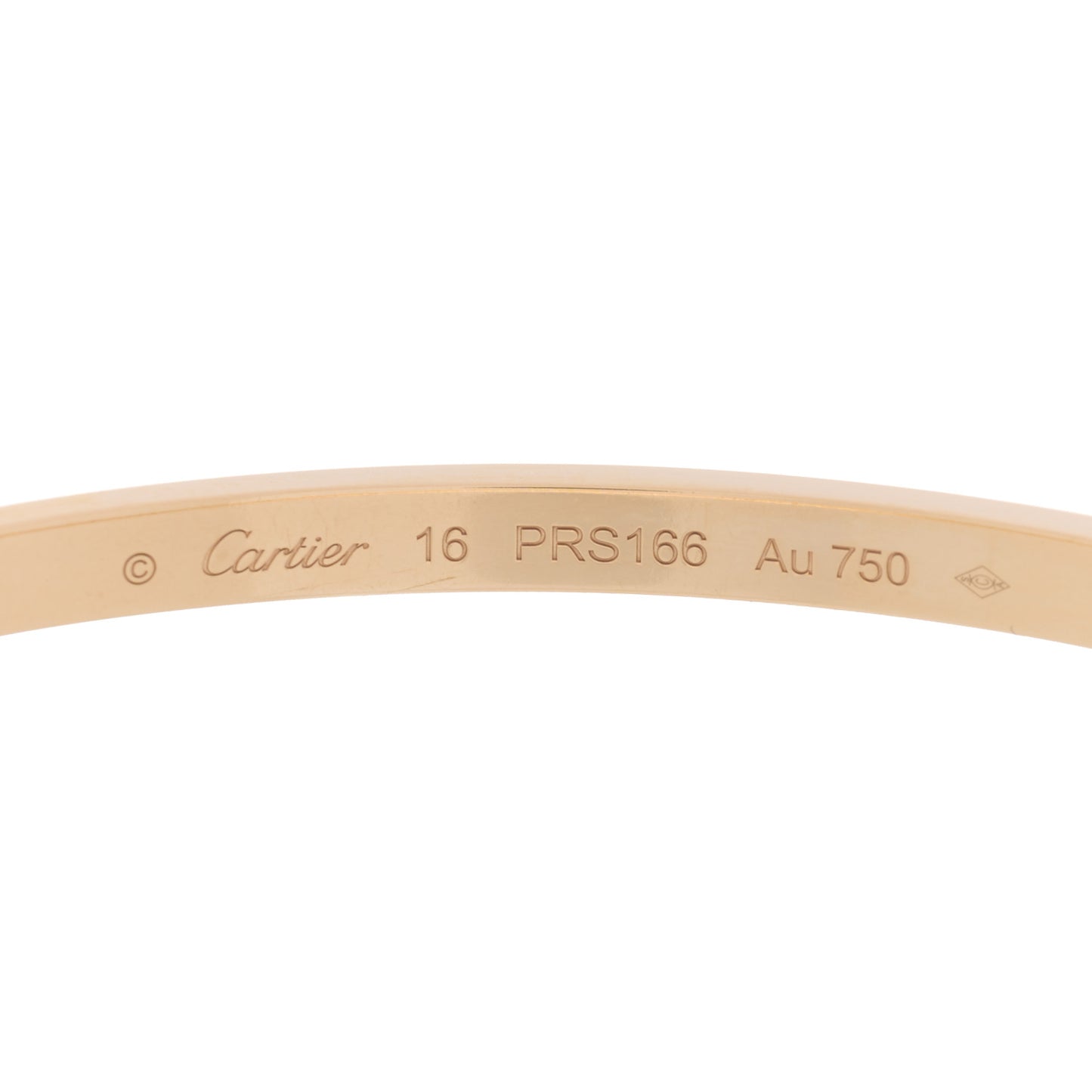 18K Yellow Gold Small LOVE Bracelet 16