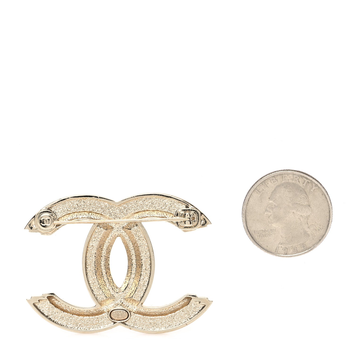 Chanel Crystal CC Brooch Light Gold 2 of 4