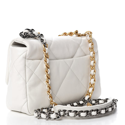 Chanel Goatskin Quilted Medium 19 Flap White 2 of 10