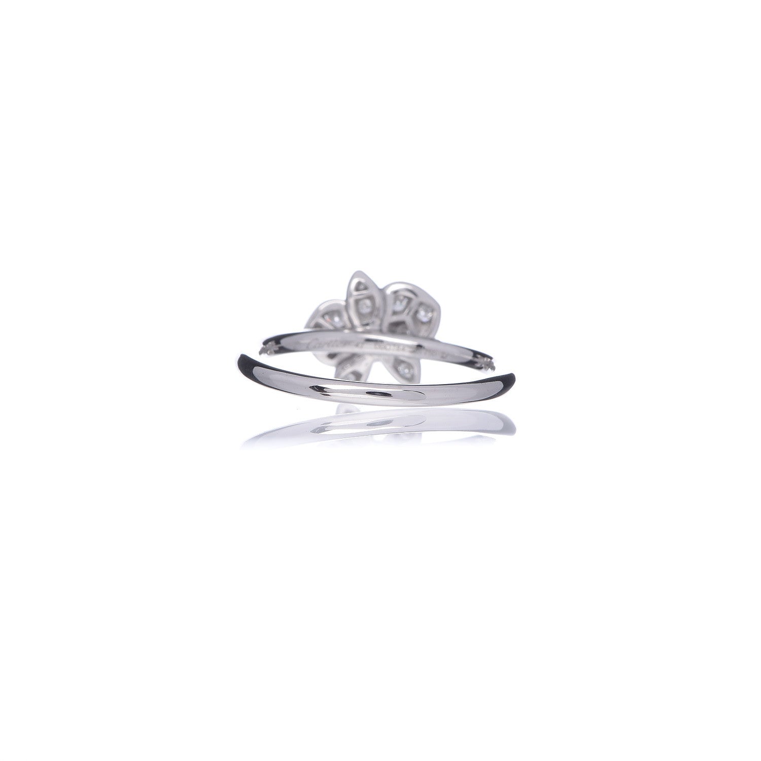 Cartier 18K White Gold Diamond Caresse D'Orchidees Par Ring 47 4 4 of 6