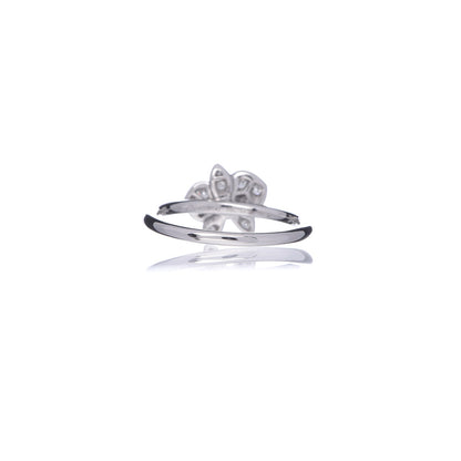 Cartier 18K White Gold Diamond Caresse D'Orchidees Par Ring 47 4 4 of 6