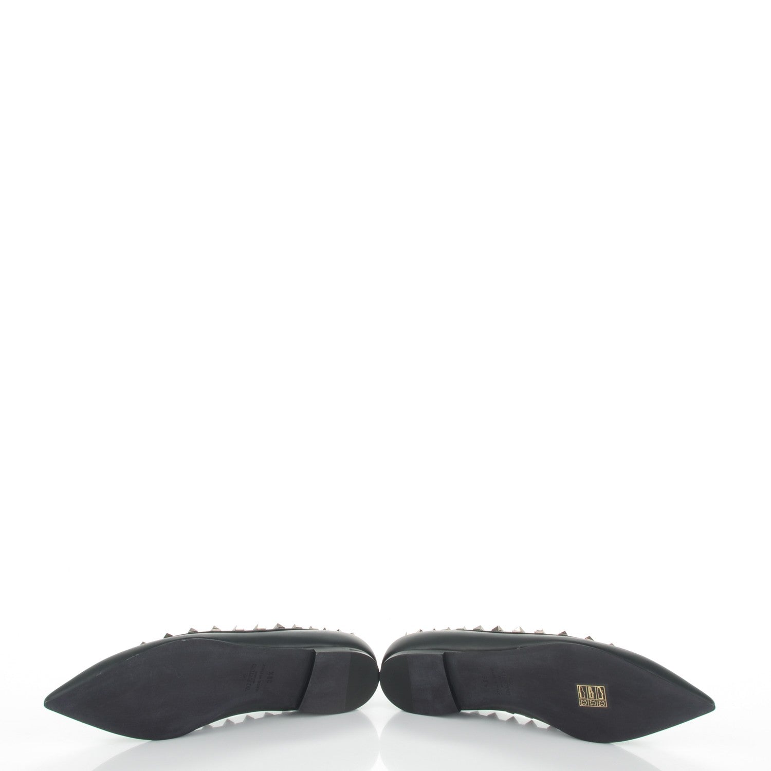 Valentino Garavani Nappa Rockstud Ballerina Flats 38.5 Black 5 of 8