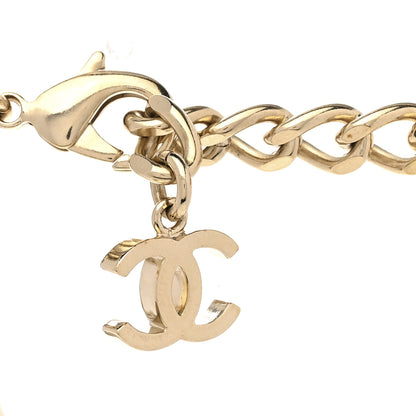 Chanel Crystal CC Chain Link Choker Necklace Gold 5 of 6