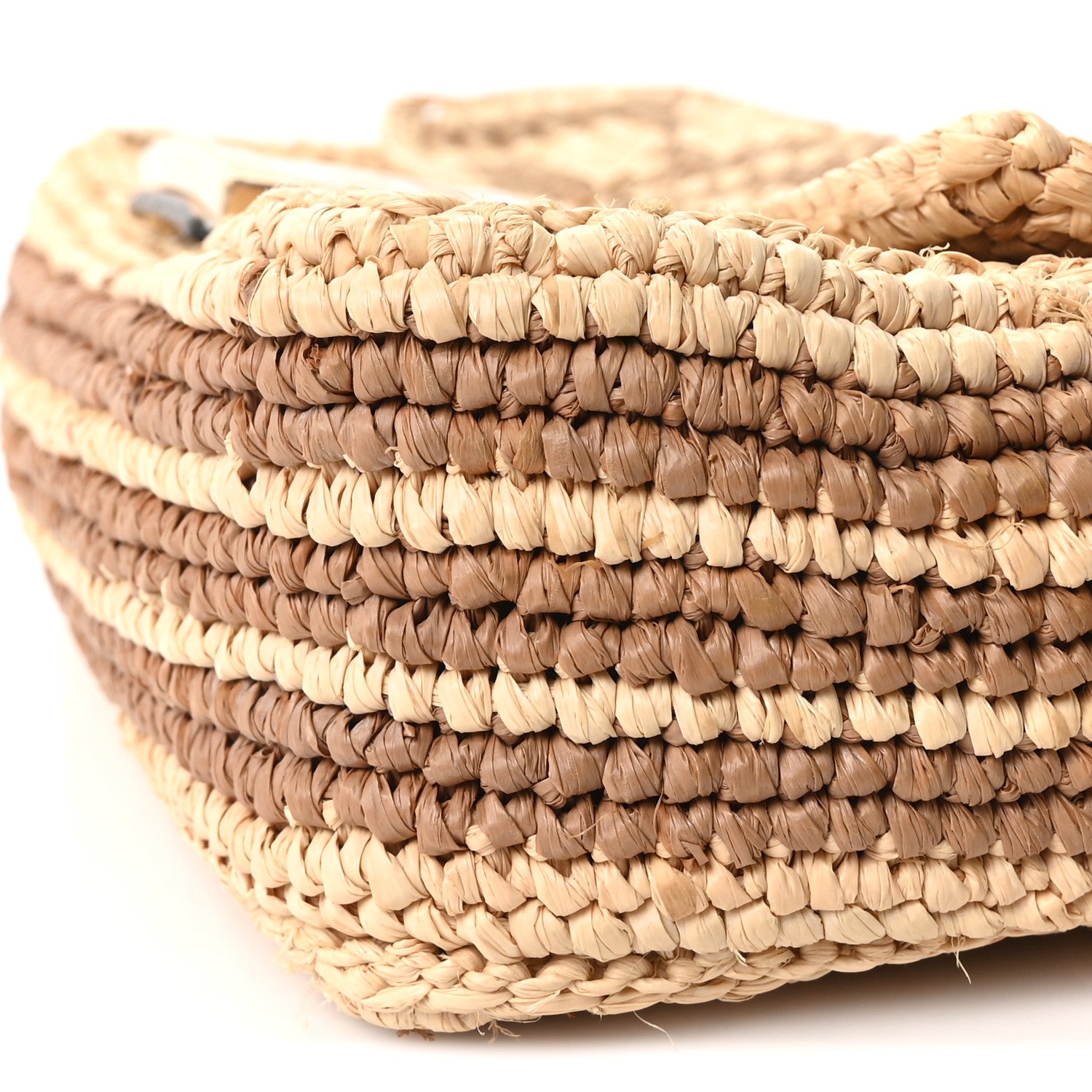 Fendi Raffia FF Mini Baguette Beige 10 of 10