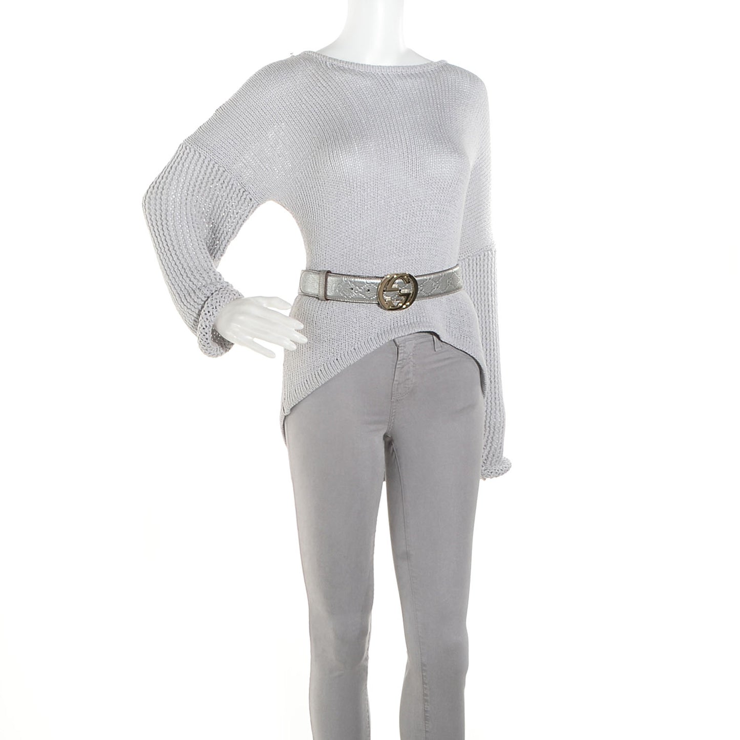 Guccissima GG Belt 80 32 Silver