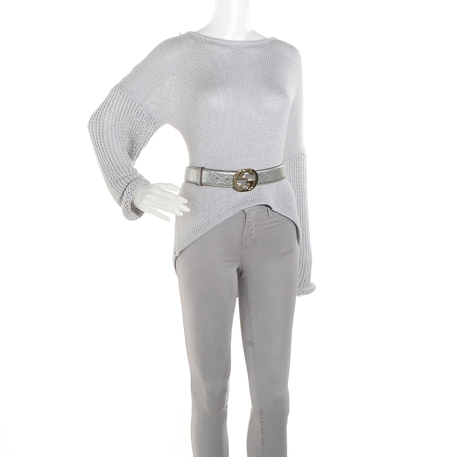 Gucci Guccissima GG Belt 80 32 Silver 2 of 5