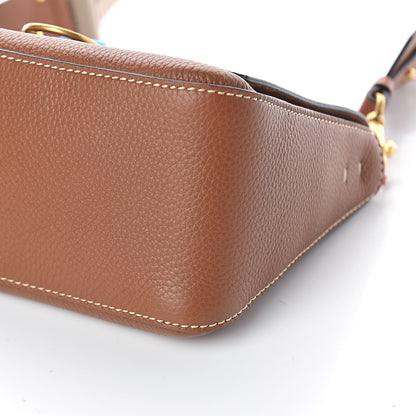 Valentino Garavani Pebbled Calfskin Small VRing Shoulder Bag Saddle Brown 9 of 9