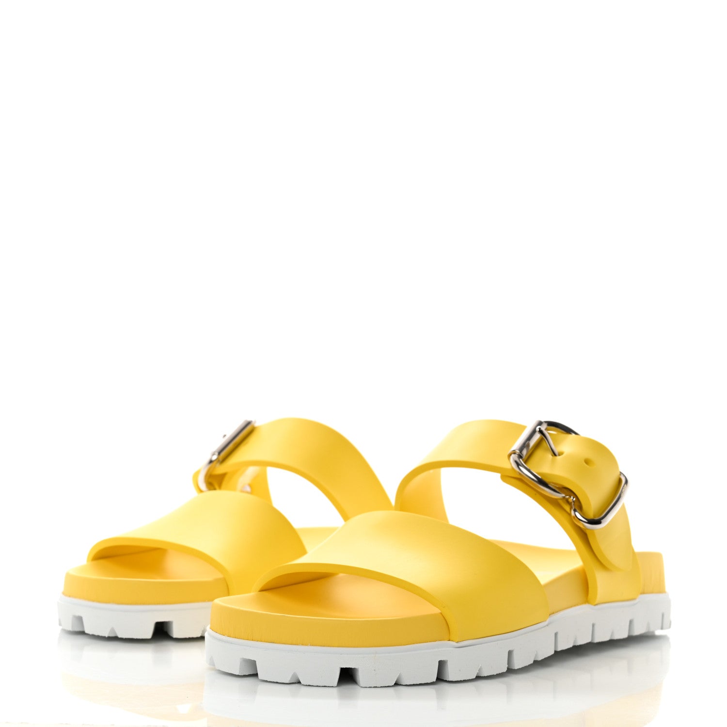 Prada EVA Rubber Double Strap 20mm Fussbett Sandals 39 Sole 3 of 9