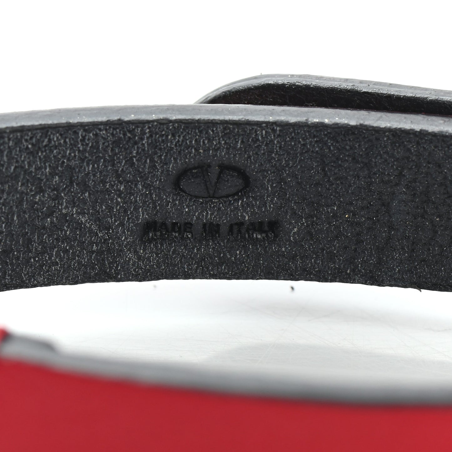Calfskin VLogo Bracelet Red