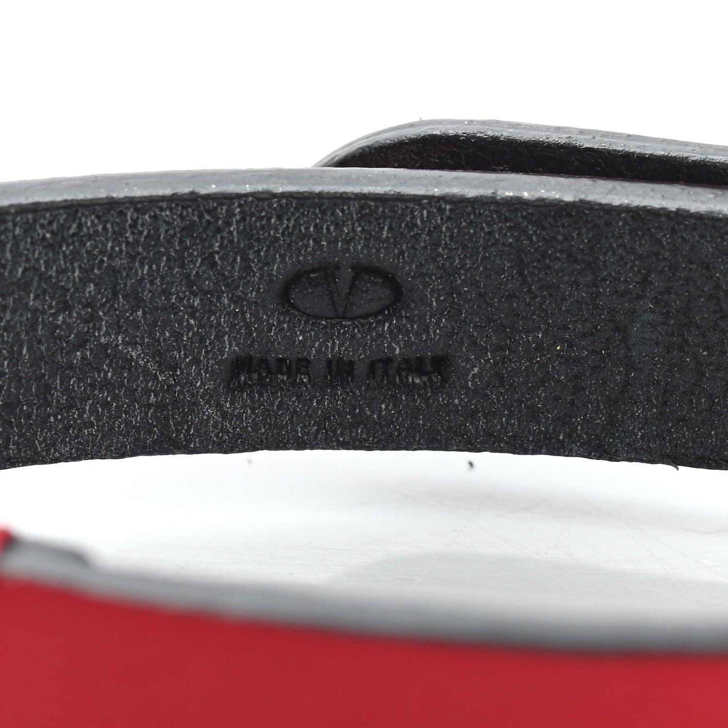 Valentino Garavani Calfskin VLogo Bracelet Red 4 of 5