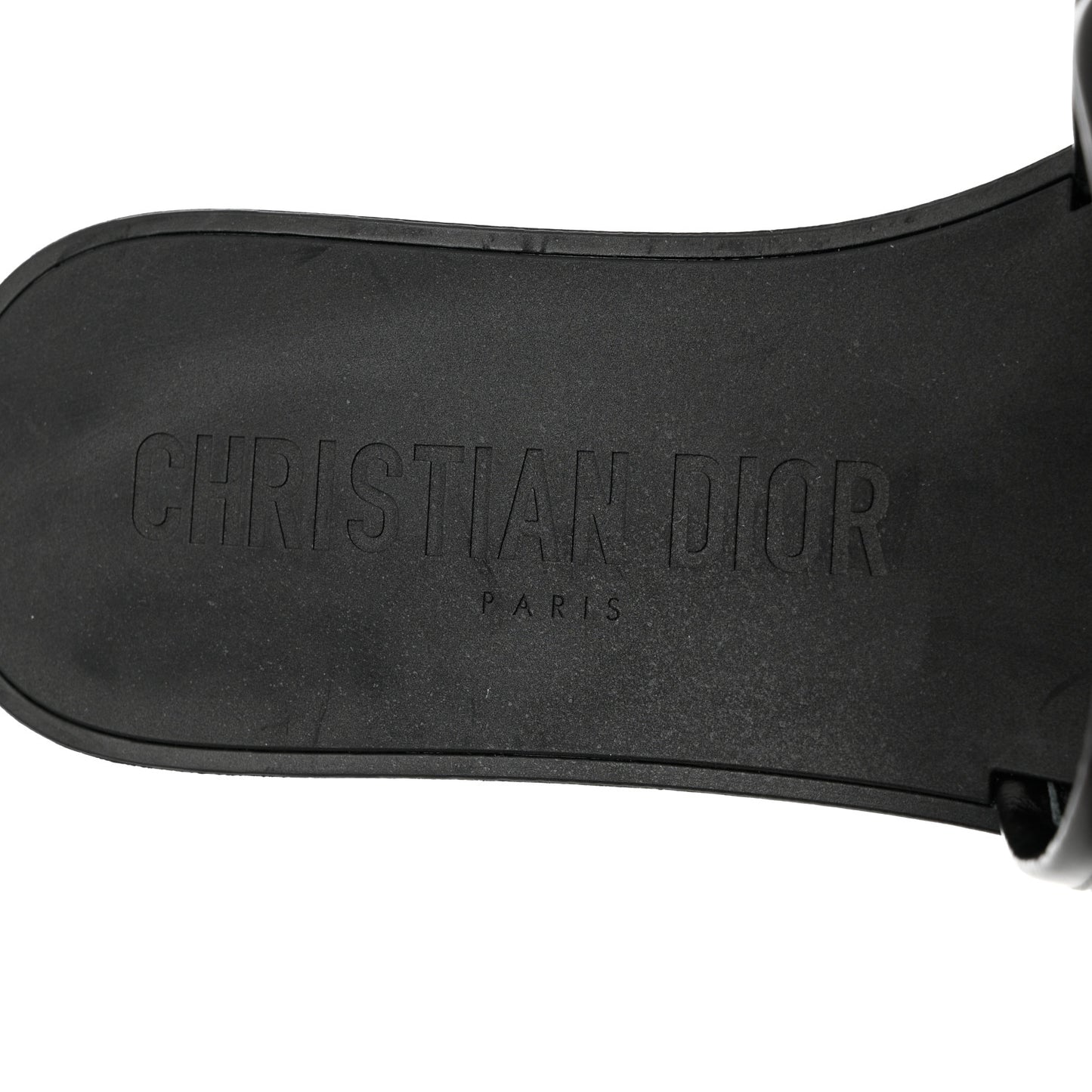 Calfskin Cannage Dio(r)evolution Slide Sandals 36 Black