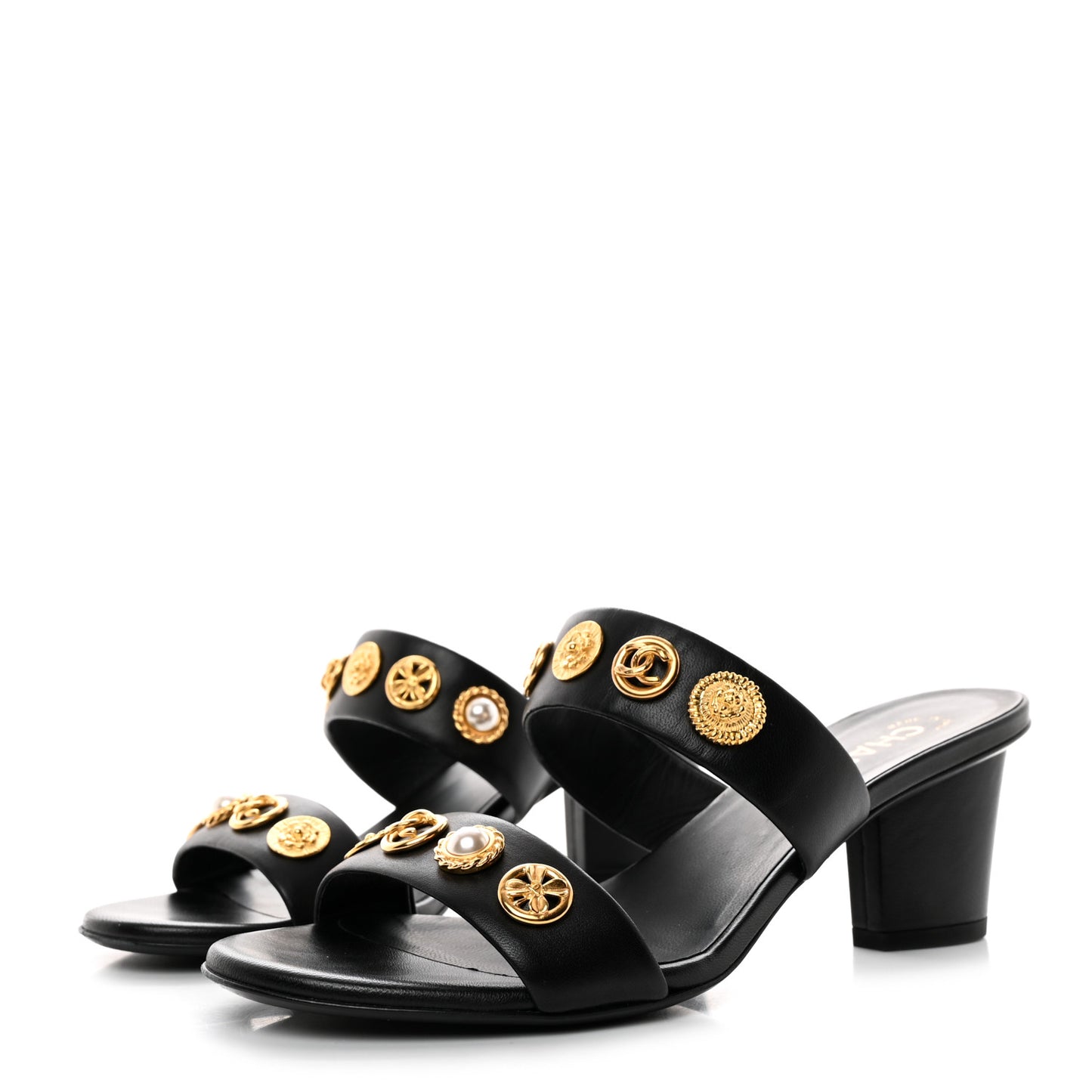 Lambskin Jeweled Mule 39 Beige