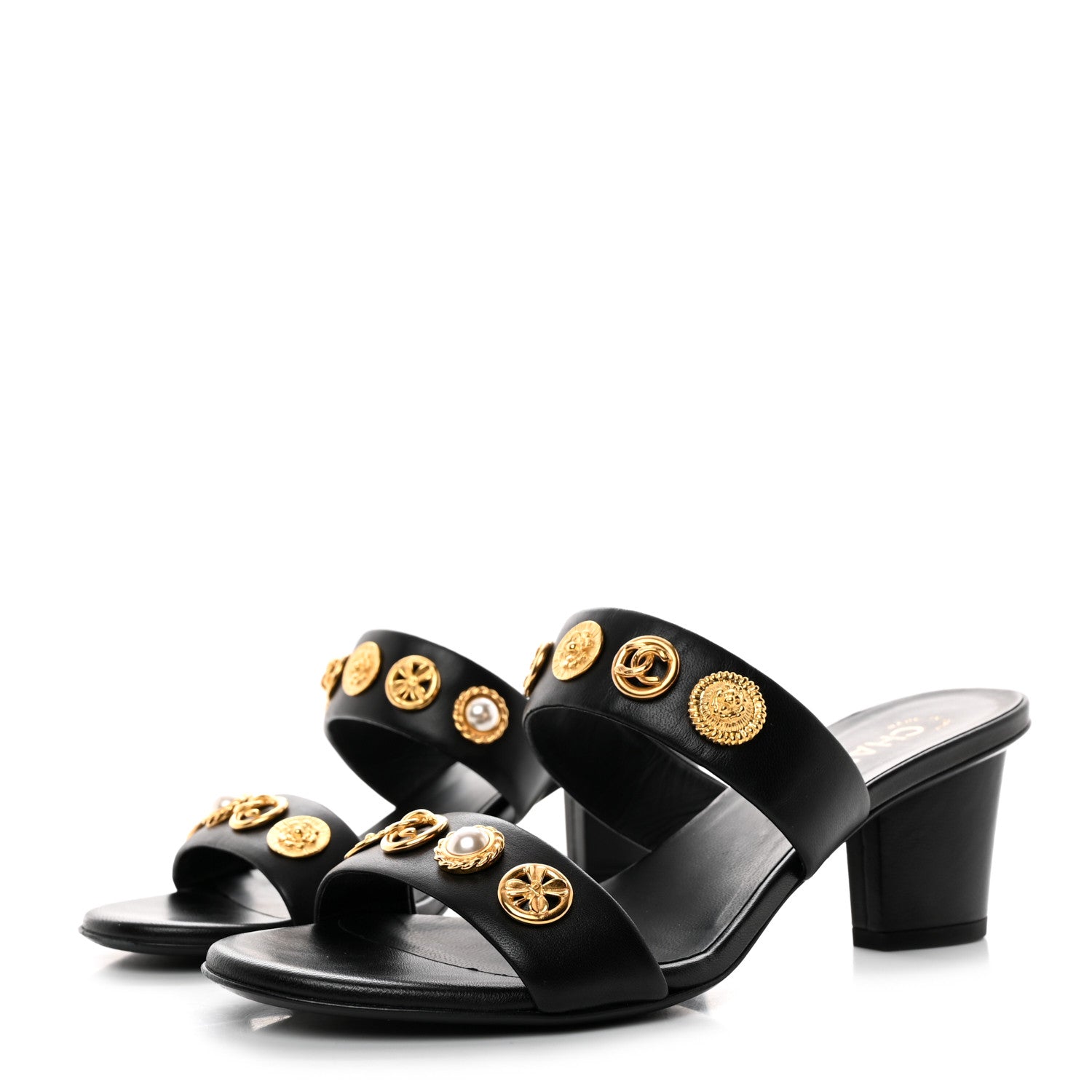 Chanel Lambskin Jeweled Mule 39 Beige 3 of 10