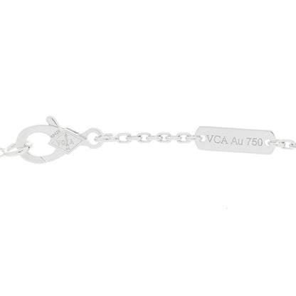 Van Cleef & Arpels 18k White Gold Chalcedony Vintage Alhambra Pendant Necklace 5 of 5