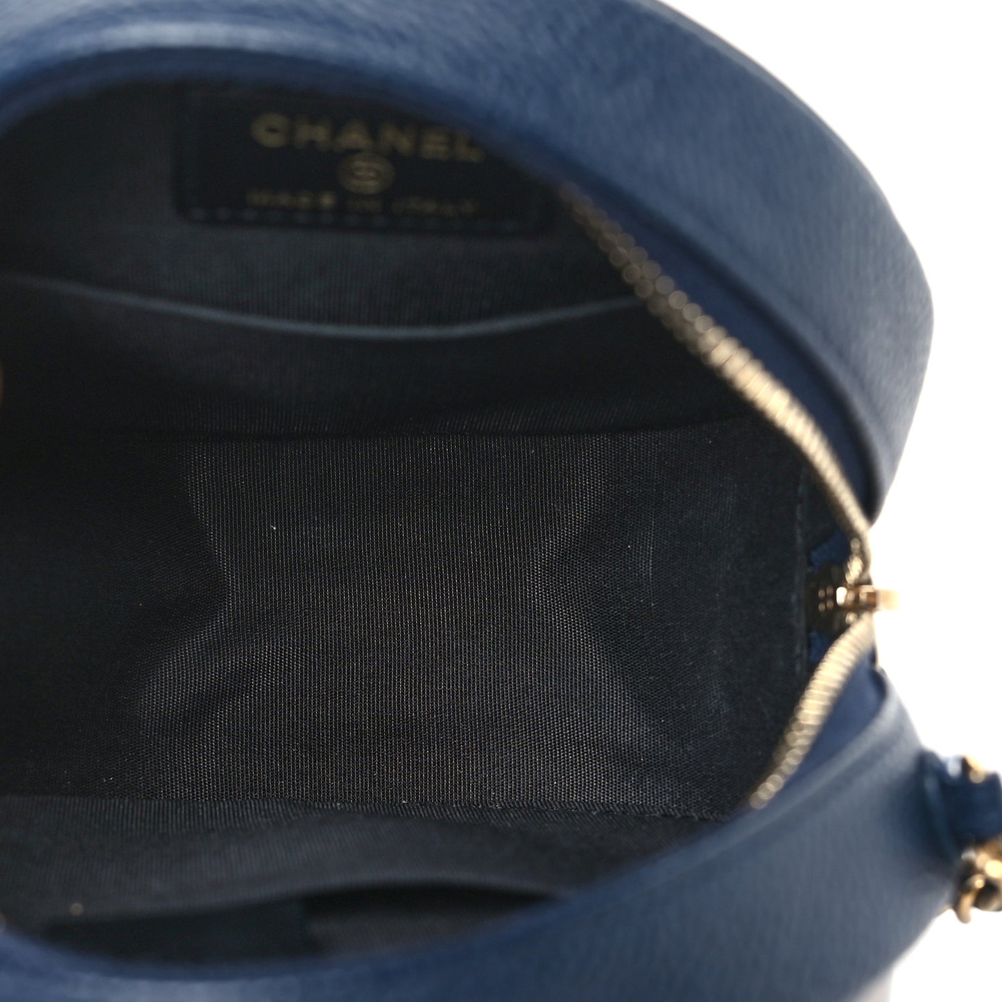 Caviar Quilted Round Filigree Crossbody Navy Black