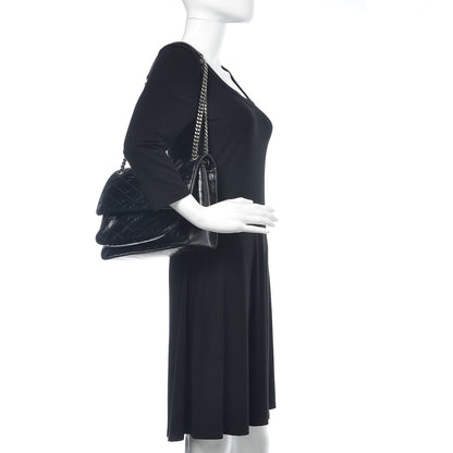 Saint Laurent Crinkled Calfskin Matelasse Monogram Medium Niki Chain Satchel Black 2 of 13