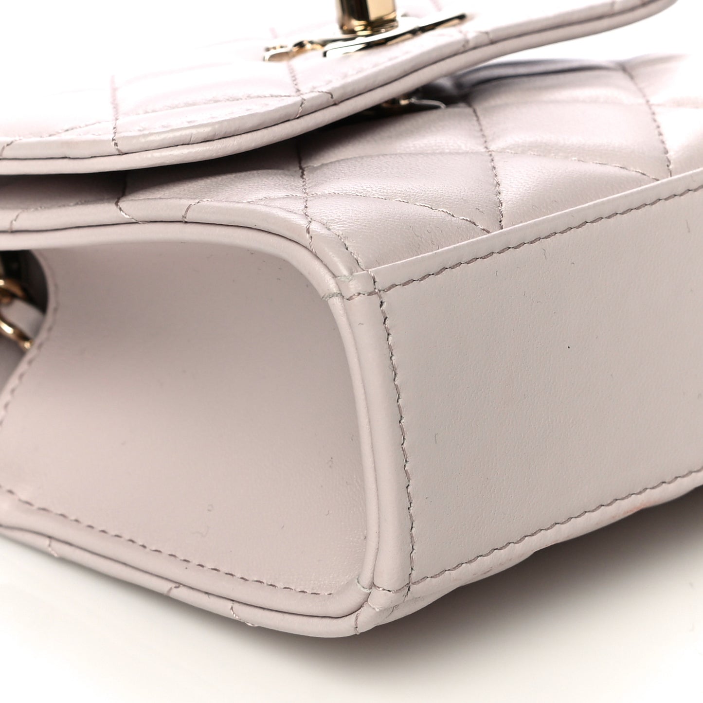 Lambskin Quilted Mini Trendy CC Clutch With Chain Light Purple