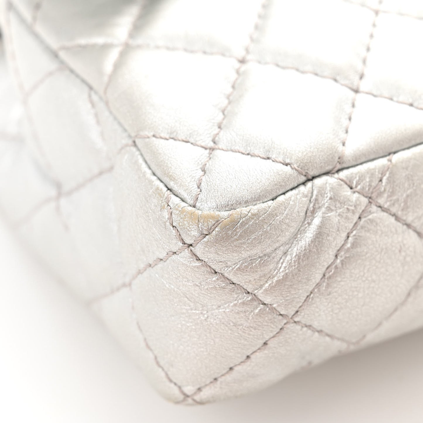 Metallic Lambskin Quilted Snake Chain 2.55 Reissue Flap Silver