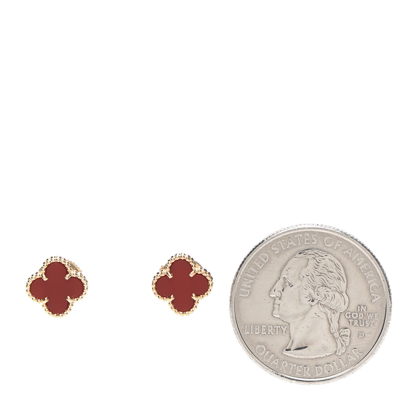 18K Rose Gold Carnelian Sweet Alhambra Earrings