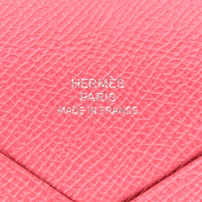 Hermes Epsom Calvi Card Case Rose Azalee 6 of 13