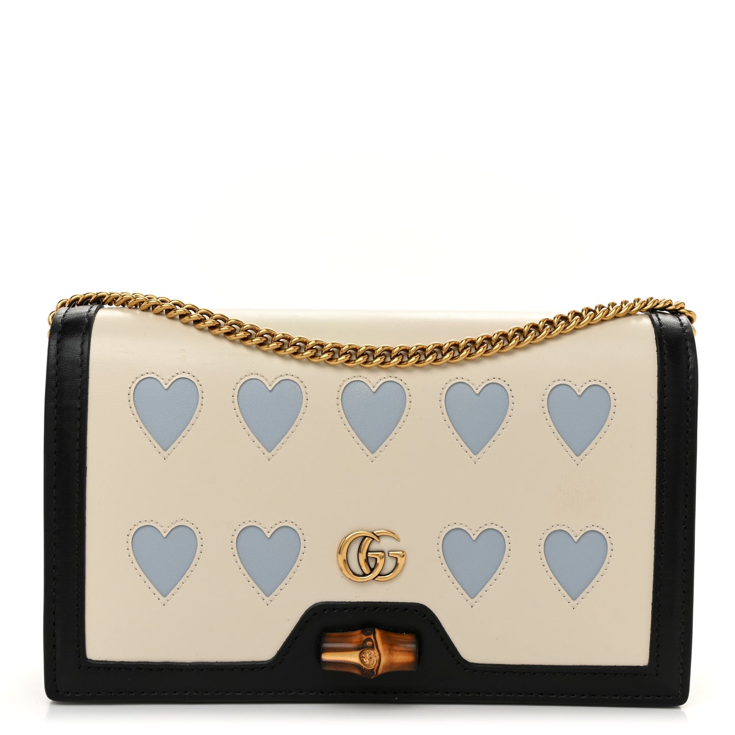 Calfskin Lovelight Mini Diana Chain Bag Mystic White Paradise Cloude