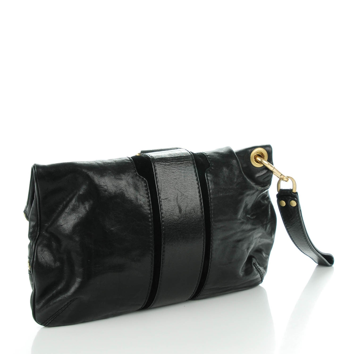 Jimmy Choo Calfskin Marin Foldover Clutch Black 3 of 6