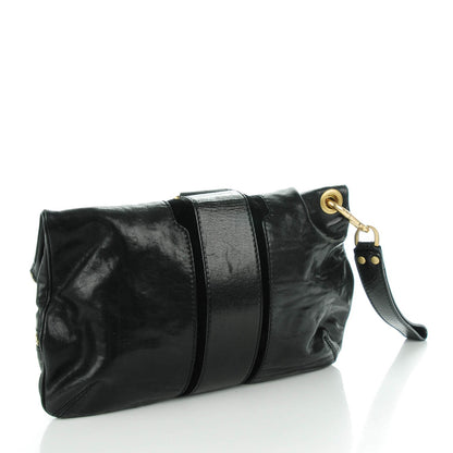 Jimmy Choo Calfskin Marin Foldover Clutch Black 3 of 6