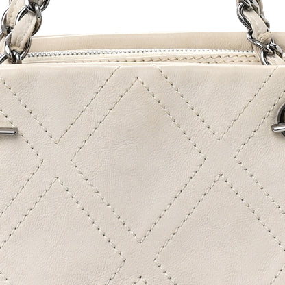 Chanel Calfskin Small Diamond Stitch Tote White 8 of 12