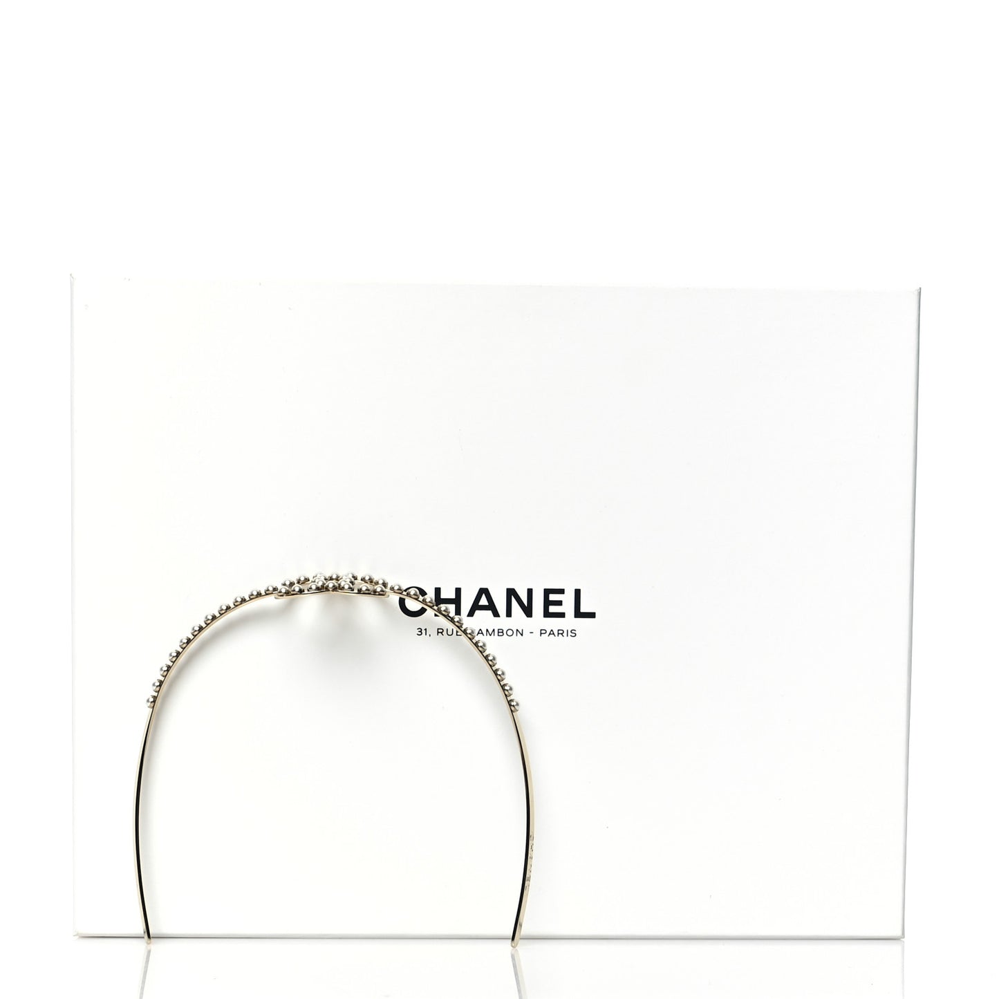 Metal Pearl CC Headband Light Gold