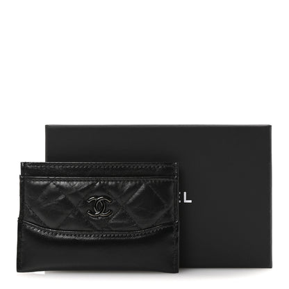Chanel Aged Calfskin Quilted Gabrielle Card Holder Wallet So Black 8 of 8