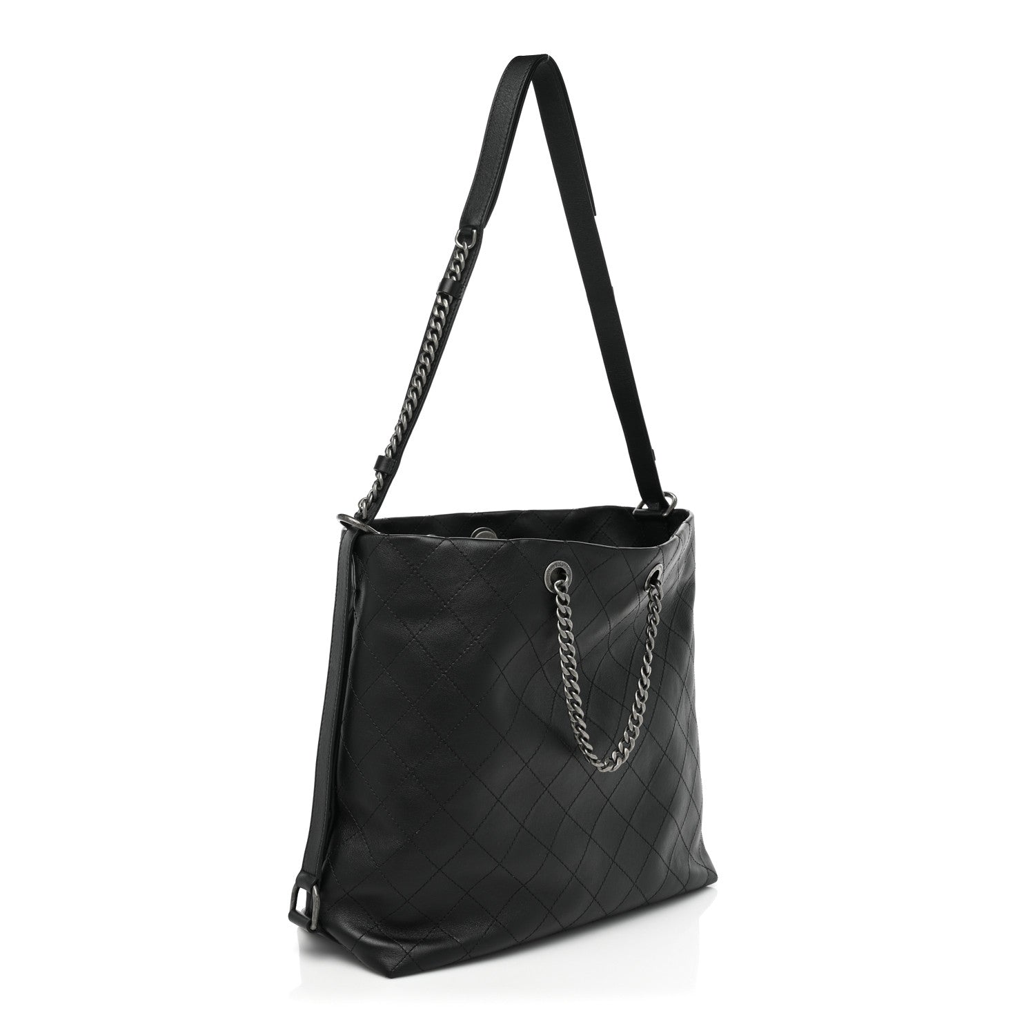 Chanel Calfskin Stitched Large Hobo Black 4 of 13