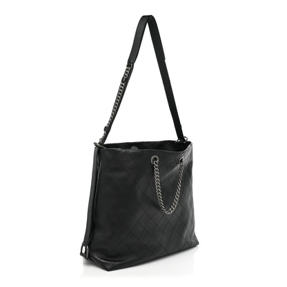 Chanel Calfskin Stitched Large Hobo Black 4 of 13