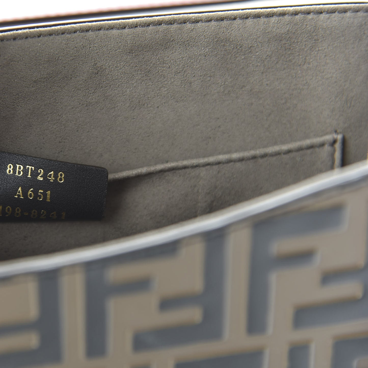 Vitello Century F is Fendi Bi-Color FF 1974 Embossed Kan I Shoulder Bag Fragola Maya Black