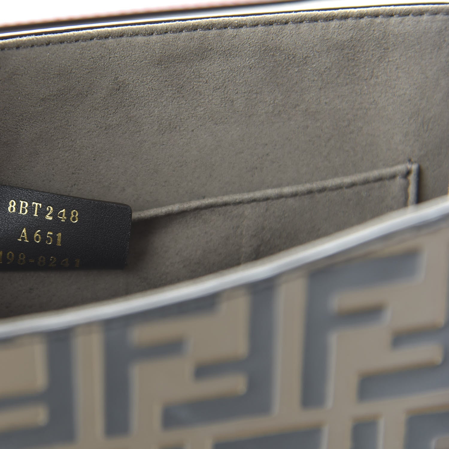 Fendi Vitello Century F is Fendi Bi-Color FF 1974 Embossed Kan I Shoulder Bag Fragola Maya Black 10 of 12