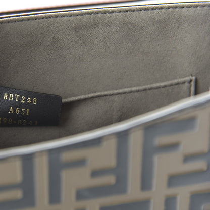 Fendi Vitello Century F is Fendi Bi-Color FF 1974 Embossed Kan I Shoulder Bag Fragola Maya Black 10 of 12