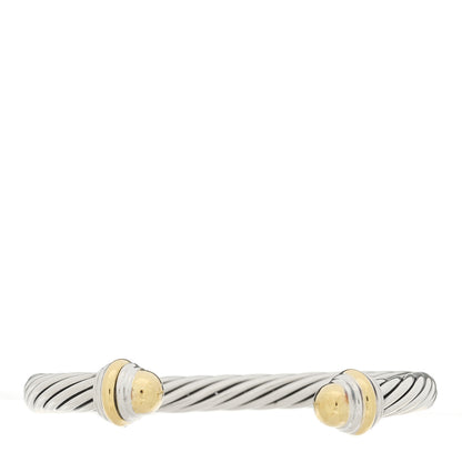 David Yurman Sterling Silver 14K Yellow Gold 7mm Cable Classics Dome Bracelet 1 of 3