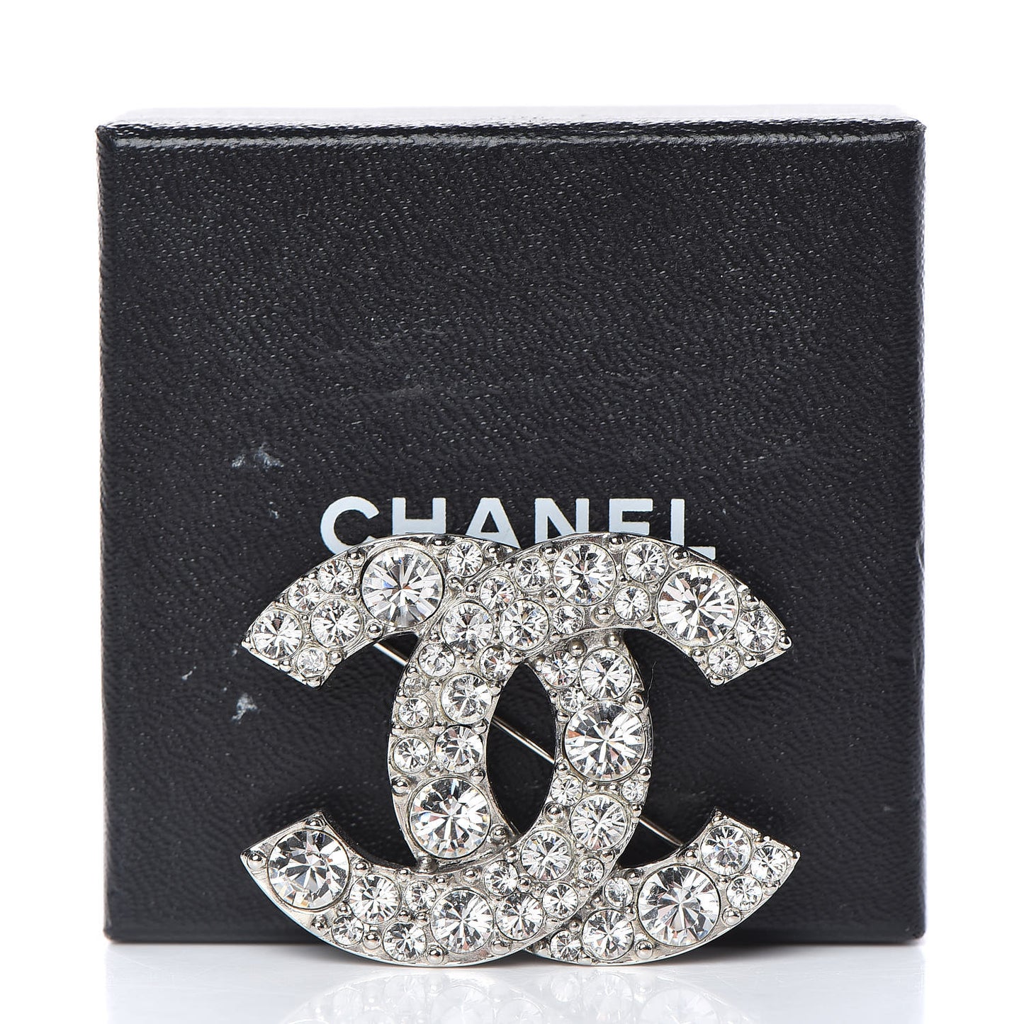 Crystal Large CC Brooch Silver