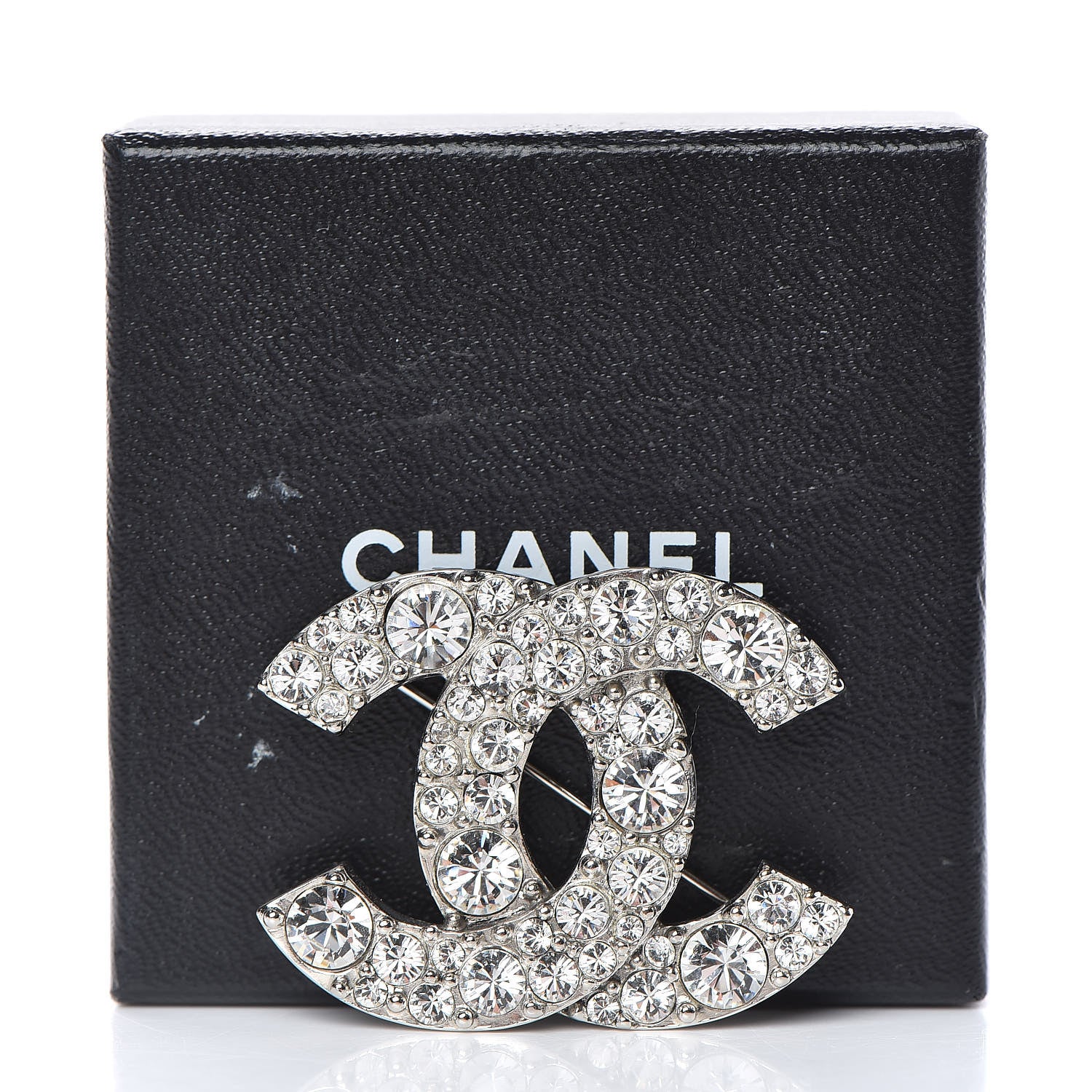 Chanel Crystal Large CC Brooch Silver 5 of 5