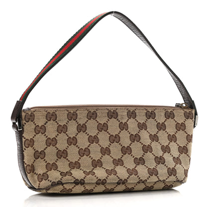 Gucci Monogram Web Boat Pochette Brown 3 of 10