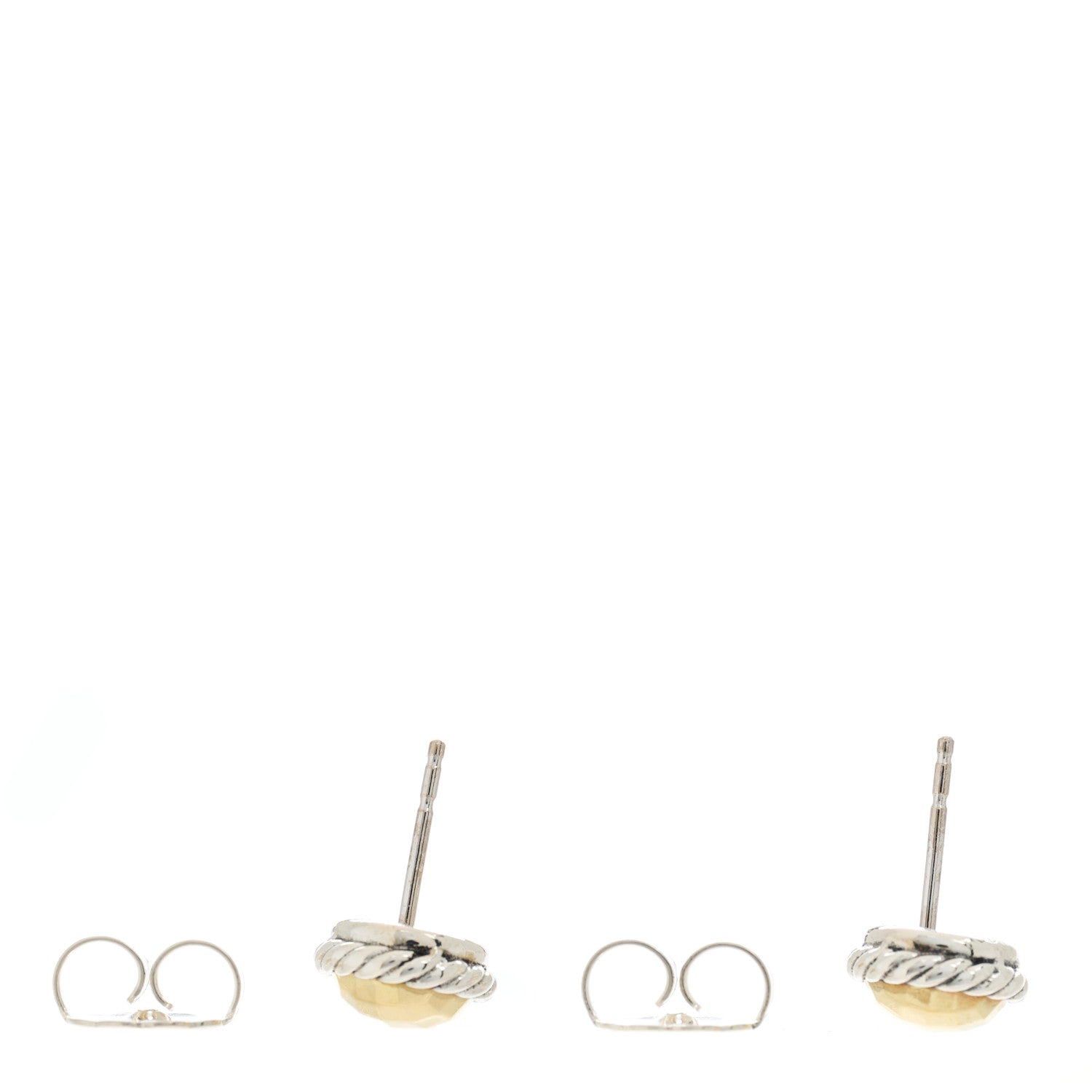 David Yurman Sterling Silver 18K Yellow Gold Petite Chatelaine Earrings 3 of 4