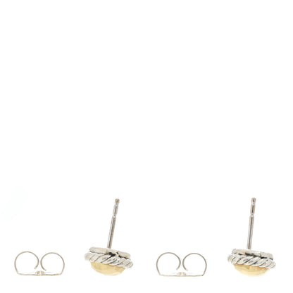 David Yurman Sterling Silver 18K Yellow Gold Petite Chatelaine Earrings 3 of 4